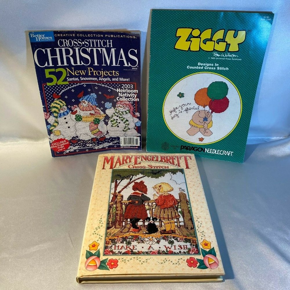 Cross Stitch Books Lot Of 3 Ziggy Mary Engelbreit